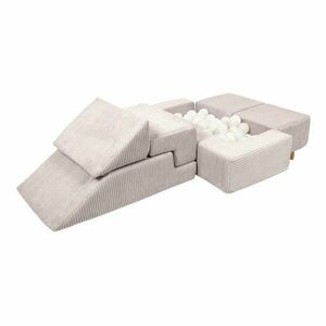 Kremowy sztruksowy piankowy plac zabaw 6 szt. wysokość 40 cm 100x35 cm Montessori – Meowbaby obraz