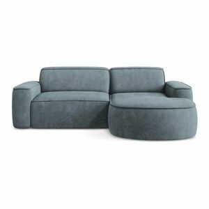 Szaroniebieski narożnik z tkaniny szenilowej (prawostronny/z szezlongiem) Omao – Makamii obraz