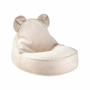 Beżowy aksamitny dziecięcy worek do siedzenia Bear – Wigiwama obraz
