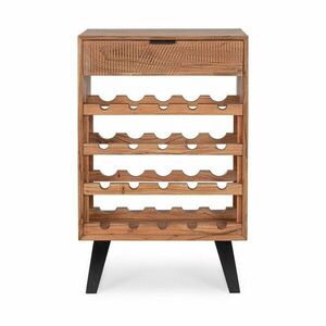 Szafka na wino z litego drewna akacjowego w naturalnym kolorze 60x95x40 cm Isar – Bizzotto obraz