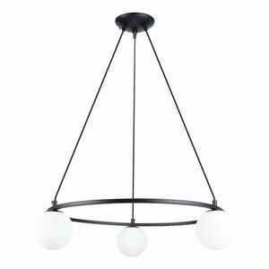 Biało-czarna lampa wisząca ze szklanym kloszem Umerta – Sollux obraz