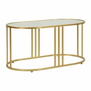 Stolik w biało-złotym kolorze ze szklanym blatem 50x90 cm Antalia – Mauro Ferretti obraz