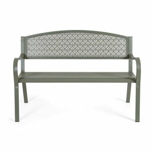 Metalowa ławka ogrodowa w kolorze khaki Lizette – Bizzotto obraz