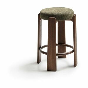 Hoker w kolorze zielono-ciemnonaturalnym z litego drewna jesionowego (wysokość siedziska 75 cm) Granite – Kave Home obraz