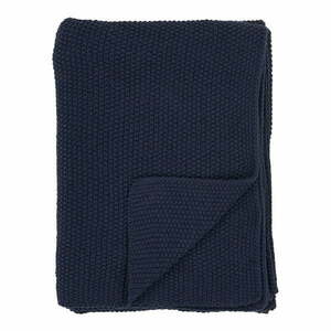 Ciemnoniebieski koc z bawełny z recyklingu 130x170 cm Santos – House Nordic obraz