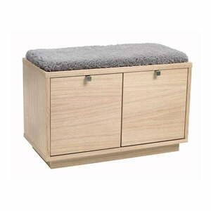 Szaro-naturalna szafka na buty w dekorze dębu z siedziskiem Confetti – Rowico obraz