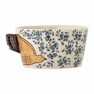 Biało-niebieska kamionkowa miska 460 ml Hezha – Bloomingville obraz