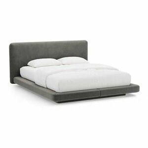 Ciemnoszare tapicerowane łóżko dwuosobowe 180x200 cm Linea – Micadoni obraz