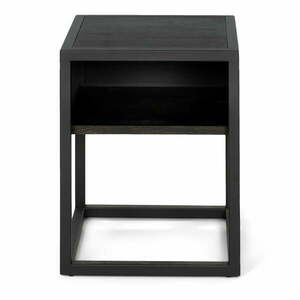 Czarna szafka nocna z litego drewna dębowego z półką Diva – Spinder Design obraz