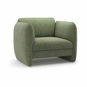 Zielony fotel z tkaniny szenilowej Georgia – Micadoni obraz