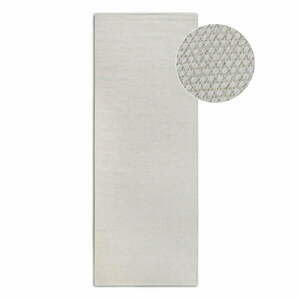 Kremowy chodnik z mieszanki wełny tkany ręcznie 80x200 cm Pradesh Natural White – Elle Decoration obraz