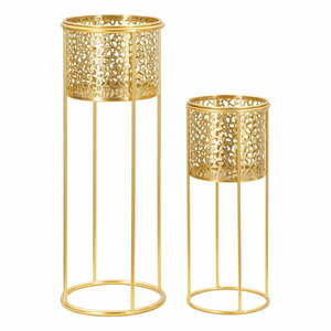 Metalowe kwietniki 2 szt. ø 17 cm (wysokość 46 cm) Nat – Mauro Ferretti obraz