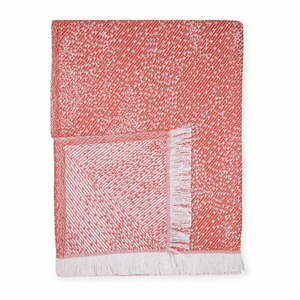 Czerwony pled z domieszką bawełny Euromant Dotty Diamond, 140x180 cm obraz