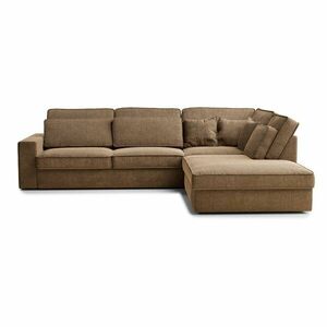 Jasnobrązowy narożnik z tkaniny szenilowej (prawostronny/w kształcie litery L) Kirou – Maison de Rêve obraz