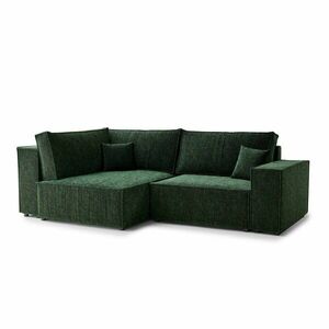Ciemnozielony rozkładany narożnik ze schowkiem z tkaniny szenilowej (lewostronny/w kształcie litery L) Tonga – Maison de Rêve obraz