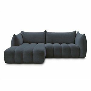 Ciemnoniebieski narożnik z materiału bouclé (lewostronny/z szezlongiem) Azra – Bobochic Paris obraz