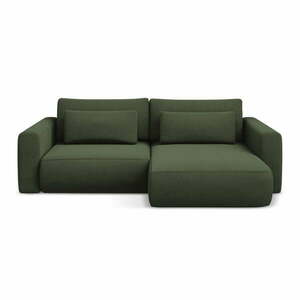 Rozkładany/ze schowkiem narożnik (prawostronny/z szezlongiem) w kolorze khaki Kapua – Makamii obraz