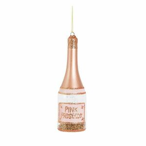 Szklana ozdoba świąteczna wykonana ręcznie ø 5 cm Pink Prosecco – Sass & Belle obraz