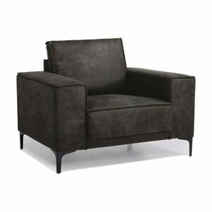 Antracytowy fotel z imitacji skóry Scandic Copenhagen Preston obraz