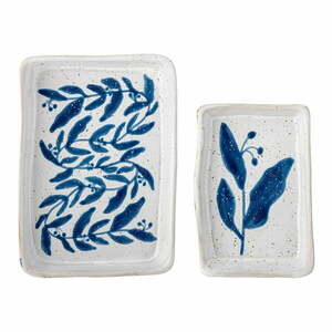 Biało-niebieskie kamionkowe organizery łazienkowe zestaw 2 szt. Aurora – Bloomingville obraz