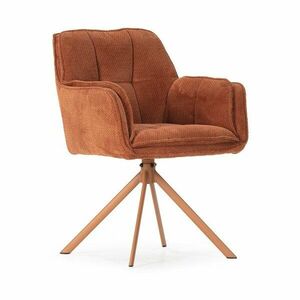 Tapicerowane fotele jadalniane zestaw 2 szt. w kolorze terakoty Keiko – Marckeric obraz