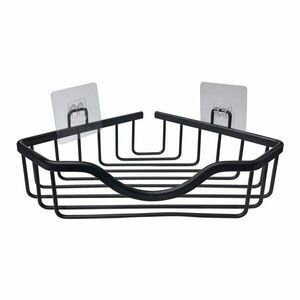 Aluminiowa półka łazienkowa w kolorze matowej czerni bez wiercenia/narożna Filaire Aluminium – douceur d'intérieur obraz