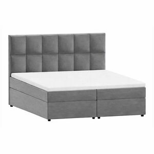 Szare łóżko boxspring ze schowkiem 140x200 cm Flip – Ropez obraz