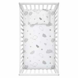 Białe prześcieradło dziecięce do łóżeczka z bawełny renforcé z gumką 70x120 cm Bulut – Mijolnir obraz