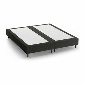 Czarne tapicerowane łóżko dwuosobowe bez zagłówka 200x200 cm Whale – Micadoni obraz