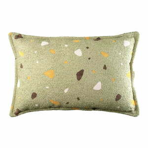Zielona poduszka na sofę dziecięcą z materiału bouclé/z tkaniny szenilowej Terrazzo Bolster – Wigiwama obraz