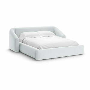 Jasnoszare tapicerowane łóżko dwuosobowe ze schowkiem ze stelażem 200x200 cm Campi – Cosmopolitan Design obraz