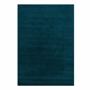 Ciemnoniebieski wełniany dywan tkany ręcznie 200x290 cm Textured Wool Border – Flair Rugs obraz