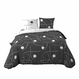 Biała/ciemnoszara pościel dwuosobowa z mikrowłókna 3-częściowa 240x220 cm Sonate – douceur d'intérieur obraz