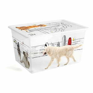 Biały plastikowy pojemnik z pokrywką 55x39x31 cm C Box Style – KIS obraz