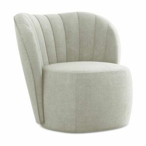 Kremowy fotel z tkaniny szenilowej Keloa – Makamii obraz