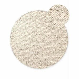 Beżowo-naturalny wełniany okrągły dywan tkany ręcznie ø 160 cm Lyon Beans – Elle Decoration obraz