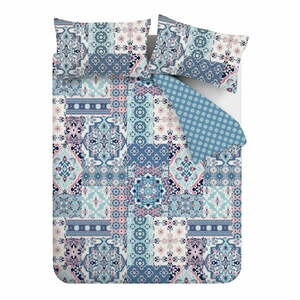 Niebieska pościel dwuosobowa 230x220 cm Boho Patchwork – Catherine Lansfield obraz