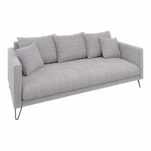 Jasnoszara sofa z tkaniny szenilowej 200 cm Freya – Ropez obraz