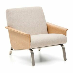 Beżowy fotel z tkaniny szenilowej Amsen – Kave Home obraz