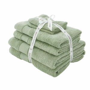 Zielone bawełniane ręczniki frotte zestaw 6 szt. Anti-Bacterial – Catherine Lansfield obraz