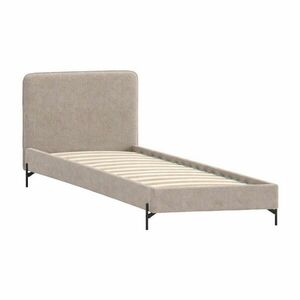 Jasnobrązowe tapicerowane łóżko ze stelażem 90x200 cm Barker – Ropez obraz