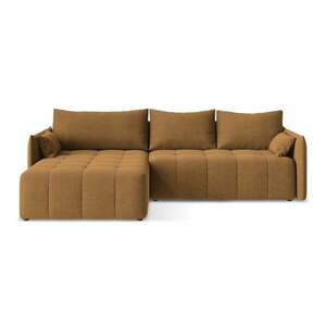 Rozkładany/ze schowkiem narożnik (lewostronny/z szezlongiem) w kolorze terakoty Moku – Makamii obraz