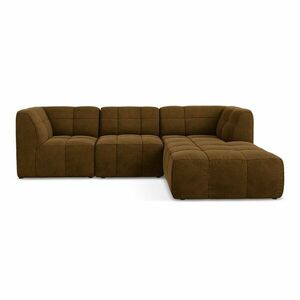 Musztardowy aksamitny narożnik (prawostronny/z szezlongiem) Aloha – Makamii obraz