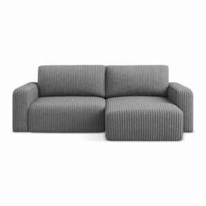 Szary sztruksowy rozkładany narożnik ze schowkiem (prawostronny/z szezlongiem) Kona – Makamii obraz