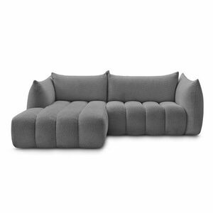 Szary narożnik z materiału bouclé (lewostronny/z szezlongiem) Azra – Bobochic Paris obraz