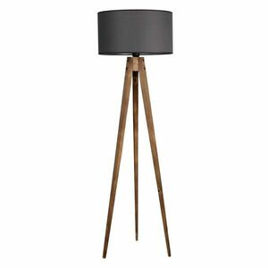 Czarna/brązowa lampa stojąca z tekstylnym kloszem (wysokość 153 cm) Tripod – Opviq lights obraz