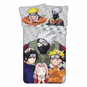 Bawełniana pościel dziecięca jednoosobowa 140x200 cm Naruto "Grey" – Jerry Fabrics obraz