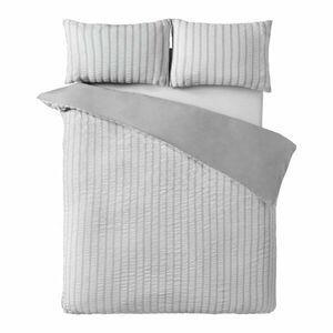 Szara pościel dwuosobowa 3-częściowa 200x200 cm So Soft Seersucker Stripe – Catherine Lansfield obraz