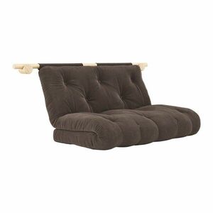 Ciemnobrązowa sztruksowa rozkładana sofa 135 cm Hooked – Karup Design obraz