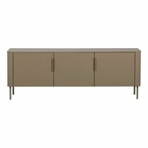 Szarobrązowa szafka pod TV z litego drewna sosnowego 154x56x44 cm Gunnar – WOOOD obraz